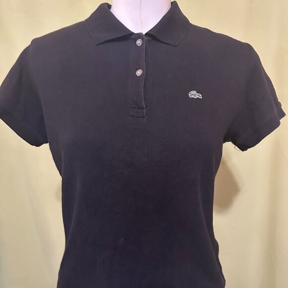 Lacoste Tops - Lacoste Women's 2 Button Black Polo Shirt Size 40